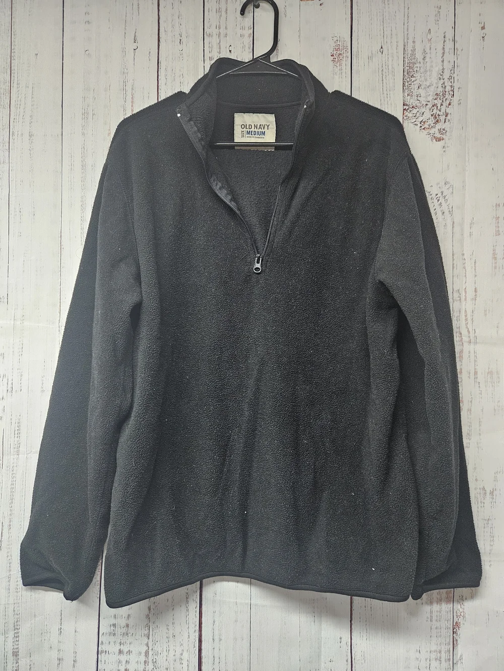 Old Navy Men's Black Quarter-Zip Fleece Pullover